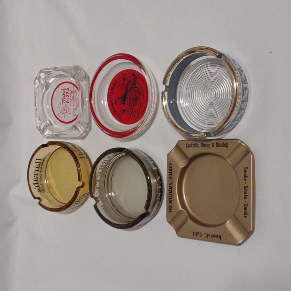 Six tourist ashtray bundle